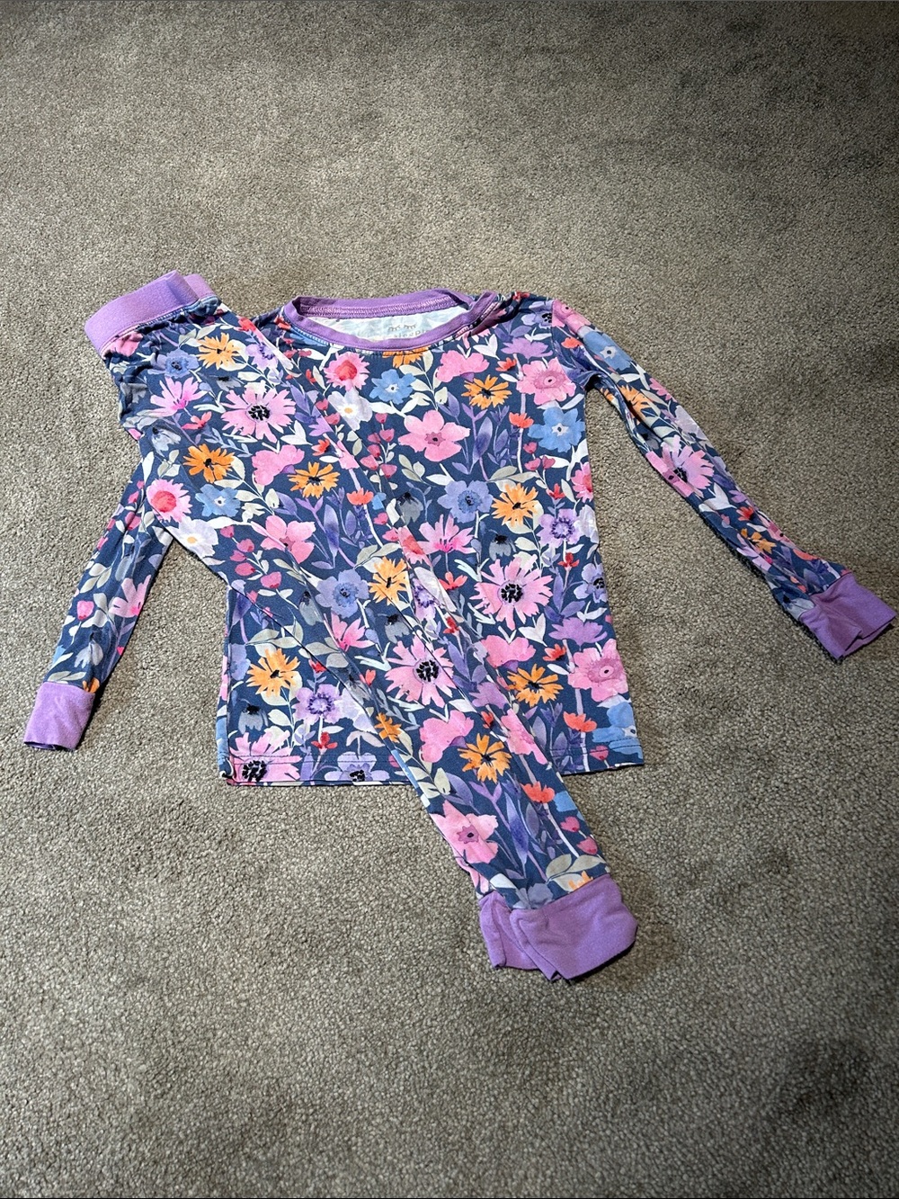 Little Sleepies Purple Floral Print Kids Pajama Set